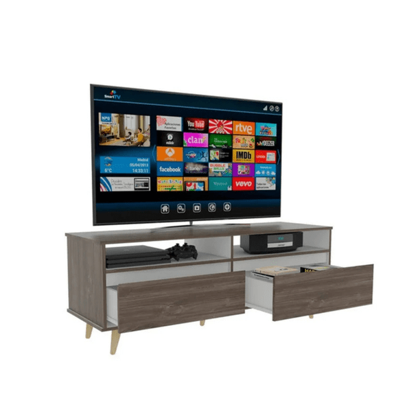 Mesa Rack para TV hasta 60 Pulgadas con Cajones Deslizables y Repisa Inferior | Excelsior