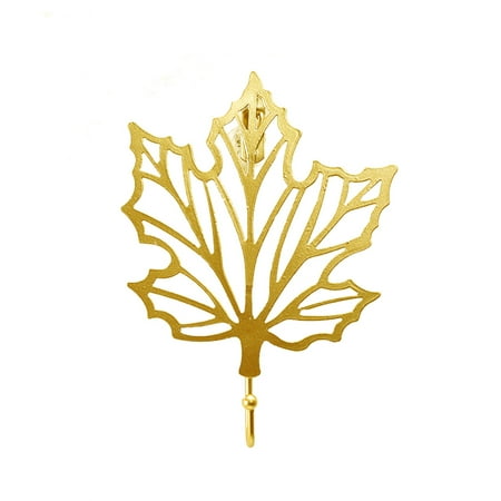 

Wall Storage Hook Leaf Shape Hanging Hook Iron Hanger for Home Decoration Maple Leaf Gold