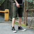 thumbnail image 2 of SWSMCLT Men's Shorts Billowy Button Classic Boy Shorts 100 Cotton Casual Shorts Belt Loops Basic Trousers Army Green 40, 2 of 4