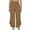 Khaki, variant on Women's Casual Loose Fit Cropped Pants with Pockets - Mid Rise for Yoga, Sports & Dining - Easy Wash Summer Wear