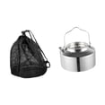 thumbnail image 4 of Hervidor de agua para acampar, estufa, tetera de calentamiento rápido, 1,2 l, con bolsa de transporte, cafetera, tetera para acampar, mochileros y Mango de plata, 4 of 8