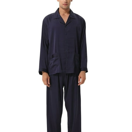 

SANQIANG Men‘s V-Neck Pajama Set With Buttons For Autumn And Winter