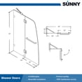 thumbnail image 5 of Sunny Shower 45 in.W x 72 in.H Hinged Frameless Shower Door with 1/4 inch Clear Tempered Glass, 5 of 10