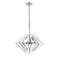 thumbnail image 2 of Contemporary 2 Light Metal 20" Ceiling Pendant with Chrome Accents, Silver, 2 of 4