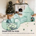 thumbnail image 3 of Tiny Land 3-in-1 Kids Play Tunnel with Ball Pit & Tent, Pop Up Crawling Tunnel for Toddlers, Indoor & Outdoor Playhouse, Foldable Gift Toy for Boys & Girls, Green, 3 of 14