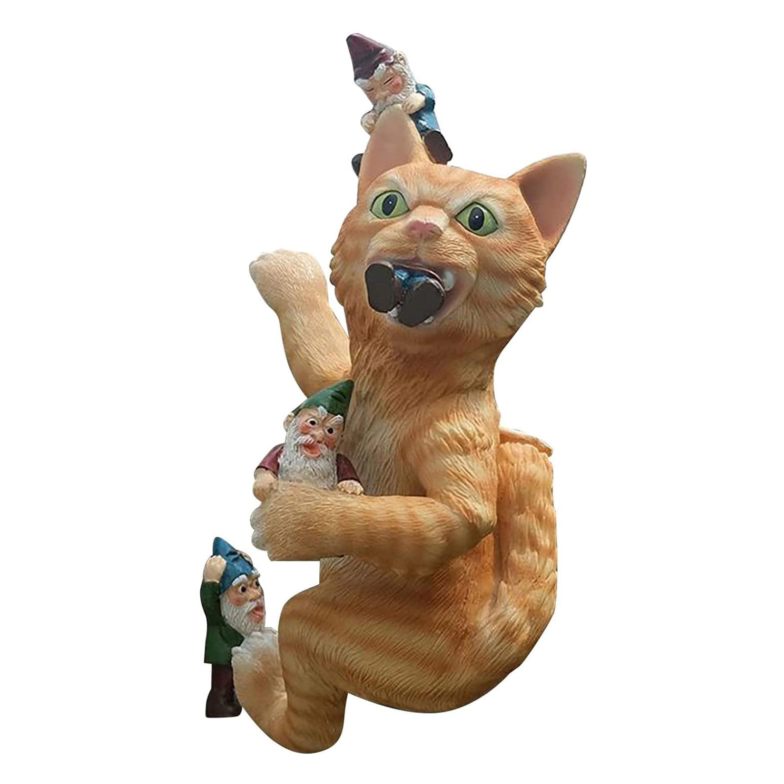 Gnome Massacre Garden Statue Hilarious Cat Eating Gnome Dwarf Fighting