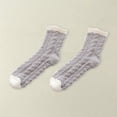 thumbnail image 3 of A Pair of Socks Gray Polyester Christmas Fuzzy Socks for Women Warm Soft Fluffy Socks Thick Cozy Plush Sock Winter Christmas Socks for Women, 3 of 3