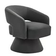 thumbnail image 2 of Accent Chairs Modern Swivel Barrel Chair, Upholstered Velvet Round Accent Chairs,360 Degree Comfy Swivel Chair with Open Backrest, Single Chair Armchair for Living Room Bedroom, Homerest, Dark Gray,F, 2 of 8