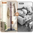 thumbnail image 2 of Free Standing Coat Rack with 14 Hooks, Vintage Wooden Coat Tree, Adjustable Height 73 Inches, Retro Coat Stand for Entryway, Living Room, Office & Bedroom (Mahogany) (Metal, 1 PCS), 2 of 6