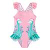 Bobifish Toddler Girls Swimsuit Charming Elegant Floral One Piece Swimsuit Lightweight Bathing Suit Soft Swimwear.Sized 5T