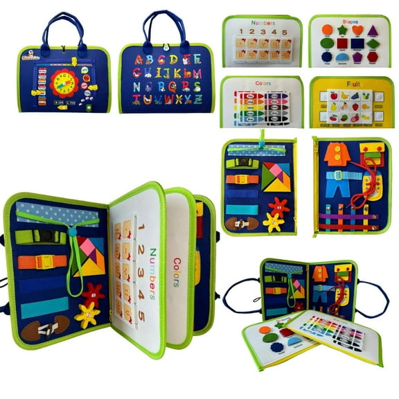 Channie's Busy Book Set for Kids, 3  Year Old Girls Boys with 19 Activity Books, 18  DIY Puzzles, Learning Toy- Hands on Learning for Children