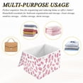 thumbnail image 6 of Yayeee Collapsible Cube Storage Bin with Lid Fabric Closet Decorative Basket with Handles, Pink Popsicle Pattern, 6 of 7