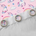 thumbnail image 4 of Homewish Kawaii Pink Unicorn Black Out Curtains for Kids, Watercolor Rainbow Curtains Pack of 2 (42x63 Each), Stars Love Heart Bedroom Curtains, Curtains and Drapes Bedroom Decor, 4 of 6