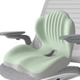 thumbnail image 1 of Cojín de asiento con soporte para la espalda, ergonómico, versátil, portátil, suave, para el coxis, almohada de soporte lumbar para asientos de coche Verde, 1 of 8