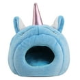 thumbnail image 1 of Unicorn Shape Hamster Hideout Plush Warm House Bed for Chinchillas Mice Rabbit, 1 of 8