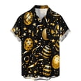 thumbnail image 2 of DDAPJ pyju Men's Easter Hawaiian Shirts Cute Bunny Print Button Down Shirt Short Sleeve Holiday Casual Shirts Gold XL, 2 of 6