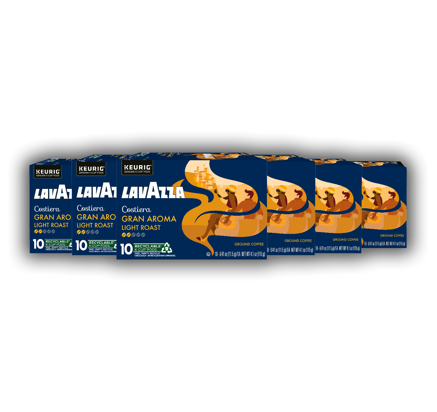 Lavazza Costiera Gran Aroma Keurig K-Cup® Pods, Light Roast, 100% Arabica (60 Pods)