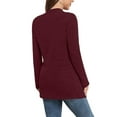 thumbnail image 4 of Stichou Cardigan Sweaters for Women Lightweight Open Front Cardigans Casual Loose Fall Winter Sweater with Pockets Wine 2XL, 4 of 4