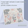 thumbnail image 3 of Yayeee Toggle Light Switch Wall Plate 2-Gang 4.56"x4.48" Decorative Outlet Cover, Cute Elephant, 3 of 7