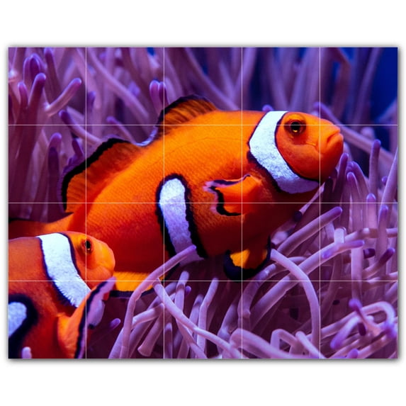 Picture-Tiles.com: Coral Ceramic Tile Wall Mural WAL500397-54L. 40"W x 32"H using (20) 8" x 8" Ceramic Tiles-Satin Finish