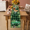 thumbnail image 2 of St. Patrick's Day Table Runner - 120 Inch Long Green Truck Lucky Shamrocks Farmhouse Check Cotton and Linen Blended Dress Scarves Farmhouse Table Runner for Kitchen Dining, Coffee Table, 13" x 120", 2 of 8