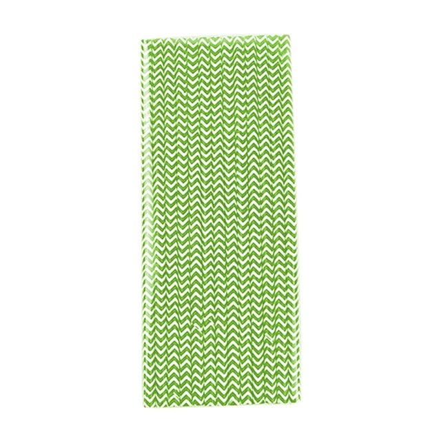 Green Biodegradable Colored Paper Drinking Straws 25 Pack Wave Design Eco Friendly Disposable Straws For Party Birthday Carnival Events 40G