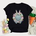 thumbnail image 2 of Pompotops Blouse Mode Femme Imprimé Couronne de Lapin de Pâques Col Rond Manches Courtes Ample, 2 of 5
