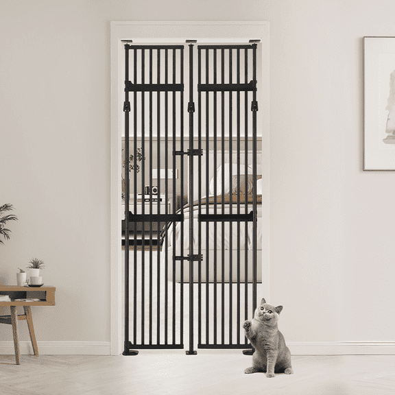 Unipaws 86" High Extra Tall Cat Gate, 35"-38" Wide Cat Proof Gate for Doorway Hallway