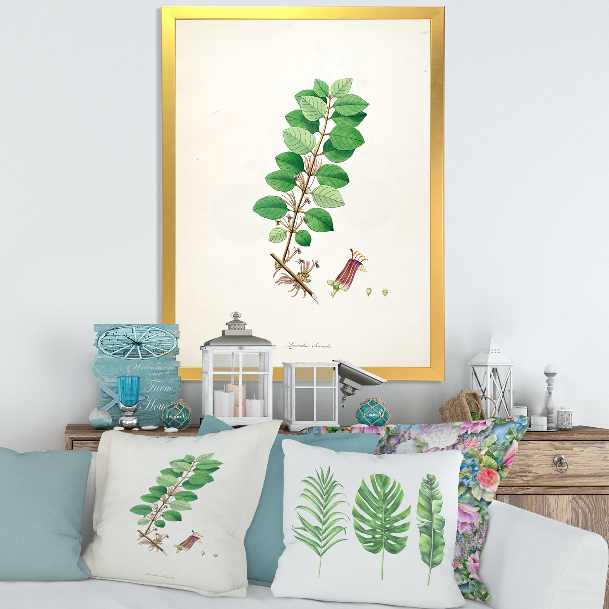 Designart 'Ancient Plant Life XVII' Farmhouse Framed Art Print