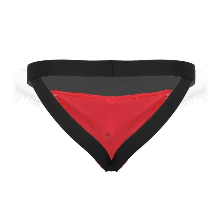 JEATHA Men's Red Soft Velvet Christmas Santa Jockstrap Thong Underwear  Cosplay Lingerie Briefs Red A XL : : Clothing, Shoes & Accessories