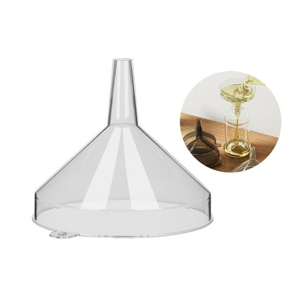 PLJFXXM Powder Funnel, 4.48'' Diameter - Polypropylene Plastic - Parallel Stem - Resistant to Acids & Alkalis - Great for Laboratory, Classroom or Home Use