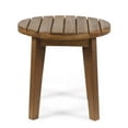 thumbnail image 2 of JERFIT Outdoor Acacia Wood End Table with Slat Design, Teak Finish Small Patio Side Table for Porch, Poolside, Garden, 2 of 9