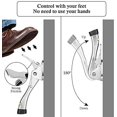 thumbnail image 2 of Tope de puerta abatible kick-down, altura ajustable con punta goma antideslizante, metal resistente, operación a pie, montaje inferior, protege paredes y suelos (2, níquel satinado) n铆quel satinado, 2 of 7