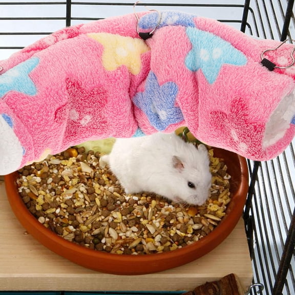FOMIYES Plush Hamster Tunnel Nest for Guinea Pigs, Chinchillas, Small Pets Cozy Hideout