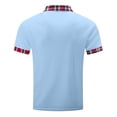 thumbnail image 4 of Bibifish Mens Polo Shirts Plaid Collar Pocket Zip Placket Shirts Mens Weekend Travel Casual Tops, 4 of 8