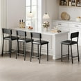thumbnail image 3 of Bar Stools Set Of 4, Kitchen Bar Stools With Footrest,24.8 Inch Upholstered PU Leather Bar Chairs With Back, 4 Counter Height Barstools For Counter Bar, Island, Easy Assembly, 3 of 8