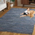thumbnail image 5 of SAFAVIEH Rag Robynne Striped Cotton Area Rug, Ink/Multi, 9' x 12', 5 of 14