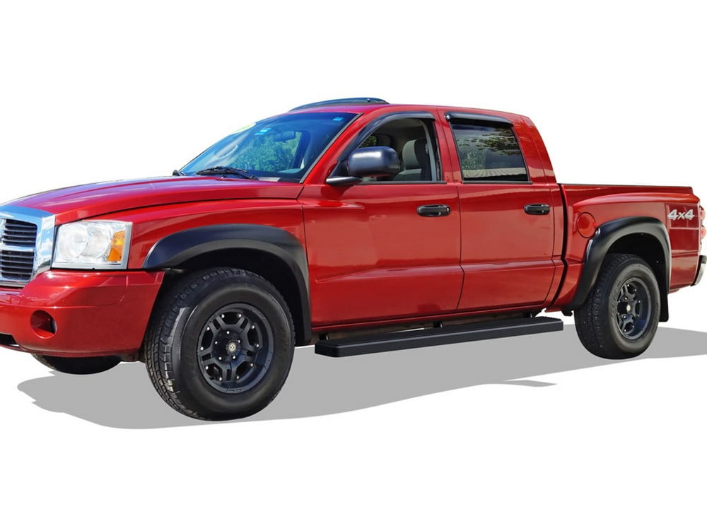 APS Running Boards 6 inches Matte Black Compatible with Dodge Dakota 2005-2011 Quad Cab Stainless Steel (Nerf Bars Side Steps Side Bars)