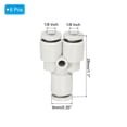 thumbnail image 2 of Uxcell Push to Connect Fittings, 6 Pack Fittings Splitters, White, 1/8 Inch Od, 2 of 5