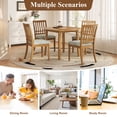 thumbnail image 4 of Harper & Bright Designs Breakfast Small Dining Table Set for 2, 3 Pieces Folding Round Table Set with Drop Leaf and 2 Upholstered Chairs for Small Place, Light Brown, 4 of 18
