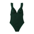 thumbnail image 4 of Aoochasliy Swimsuit Clothes Women's Solid Color Soft Tie V-Neck Swimsuit Bikini Swimwear, 4 of 9