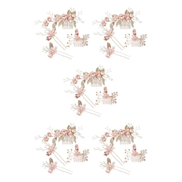 Sonducket 4 Uds peinetas de flores de boda conjunto de decoraciones elegantes tocados de mujer hermoso tocado de novia accesorio de joyería de Type2 NO2