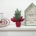 thumbnail image 2 of Northlight 0.7 FT Mini Pine Christmas Tree in Red Burlap Pot - Unlit, 2 of 5