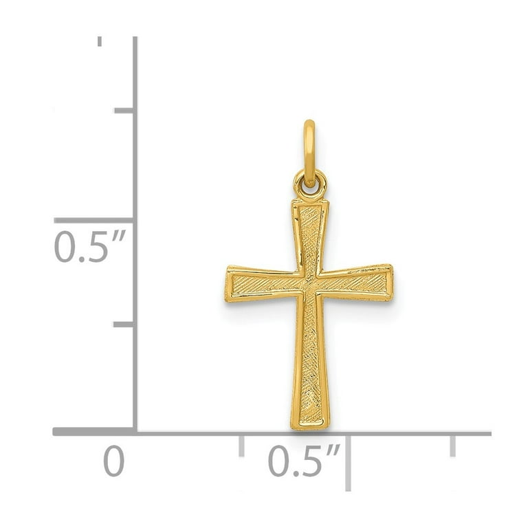 14K Yellow Gold Cross Religious Pendants / Charms for Men and Women