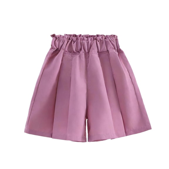 NAISIBABY Girls Wide Leg Shorts, High Rise Fashion Loose Summer Casual Kids Cute Shorts Pink Size 8