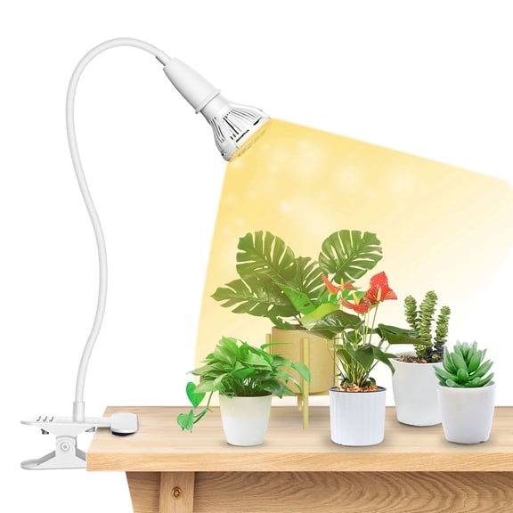 SANSI 10W LED Grow Light Bulb, Full Spectrum White Gooseneck 1-Head Clip-on Plant Grow Light, 1-Pack