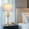 thumbnail image 5 of Cinkeda 28.75" Tall Table Lamps Set of 2 for Living Room Bedroom with USB C+A Ports AC Outlet Modern Gold 3 Way Dimmable Touch Control Nightstand Bedside Lamp, 5 of 6