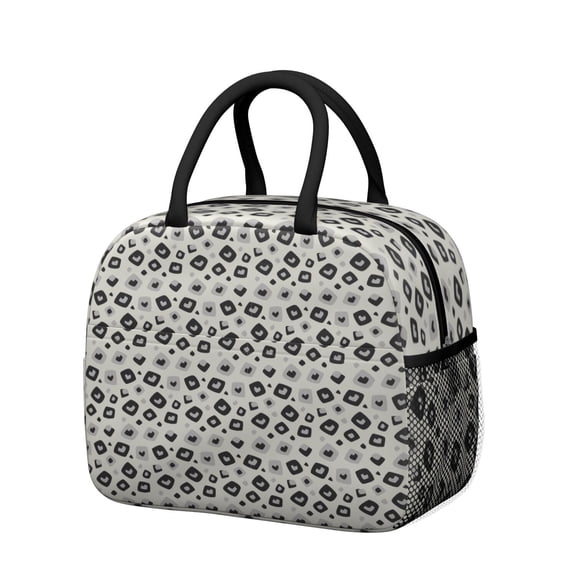 Insulated Lunch Bag for Women, Floral Print Oxford Fabric Lunch Box, Leakproof Thermal Cooler Tote for Work, School & Picnic, Leopard Animal Print