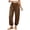 Brown,#009, variant on Womens Balloon Pants Trendy Casual Elastic Waist Wide Leg Harem Pants Baggy Pleated Lantern Trousers,2XL