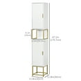 thumbnail image 2 of kleankin Narrow Bathroom Cabinet Linen Towel w/ Adjustable Shelf, 2 Doors, 2 of 9